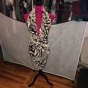 Bebe Animal Print Halter dress